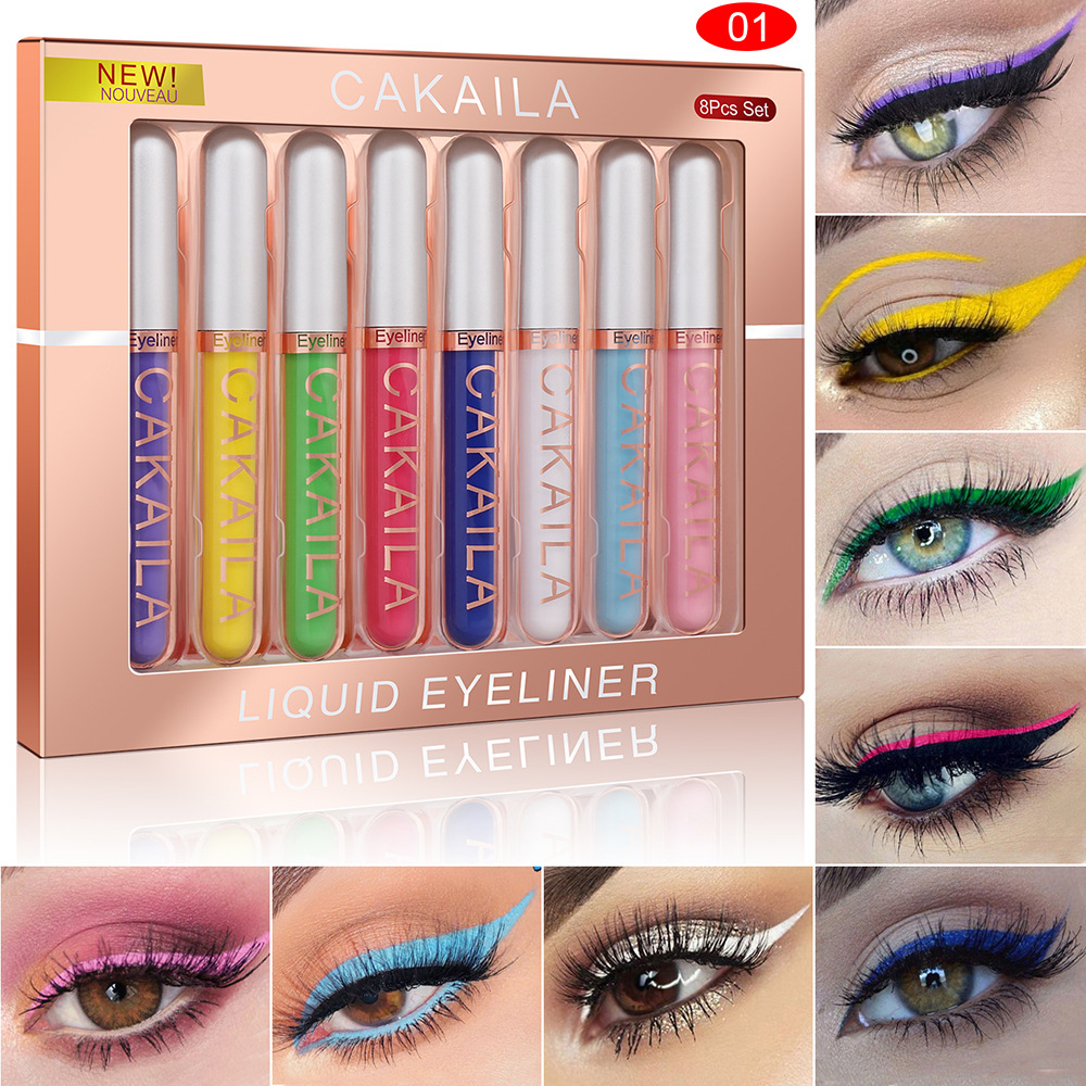 Beauty Makeup Eyeshadow - 8색 세트 방수 아이라이너 펜 오래