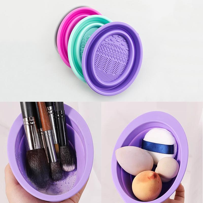 Beauty Makeup Eyeshadow - 부드러운 실리콘 메이크업 브러쉬 클리너 접이식