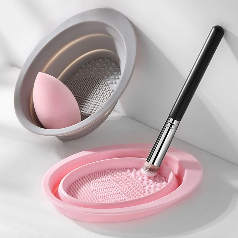 Beauty Makeup Eyeshadow - 접이식 실리콘 메이크업 브러쉬 클리너 볼