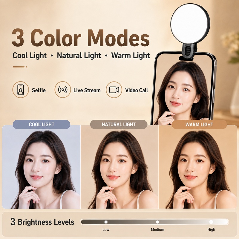 휴대용 RGB LED 조명 미니 포켓 폰 클립 비디오  - Beauty Makeup Camera 리뷰 및 가격