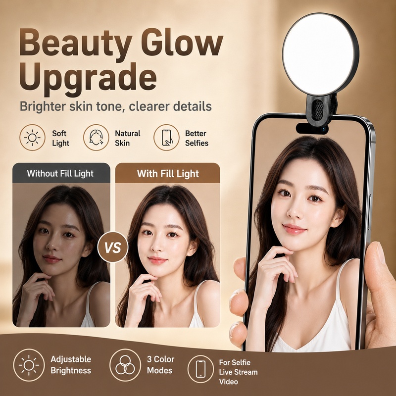 휴대용 RGB LED 조명 미니 포켓 폰 클립 비디오  - Beauty Makeup Camera 리뷰 및 가격