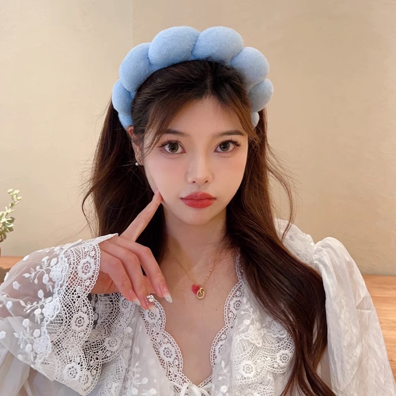 여성을위한 레트로 푹신한 헤어 밴드 스폰지 머리띠 벨벳 - Woman Beauty Makeup 리뷰 및 가격